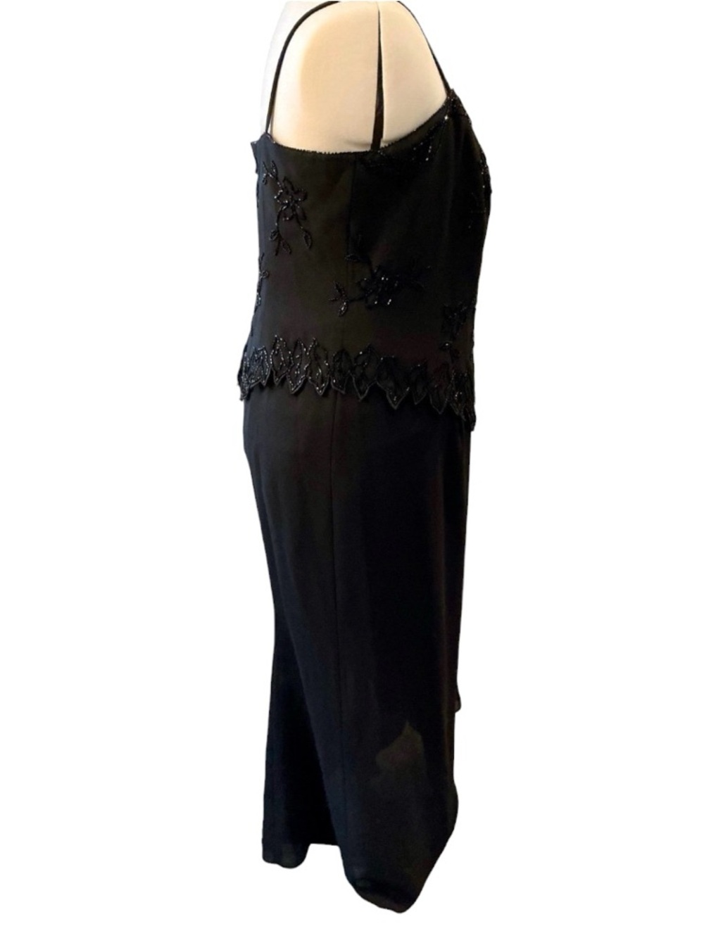 Karen Miller beaded evening dress with sheer overlay - Picture 5 of 8